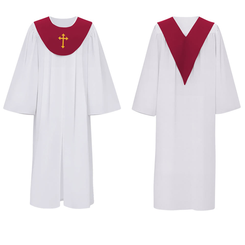 Christianartworkshop Divine Clergy Robe for Religious Services - Cross Accent Yoke - image 22