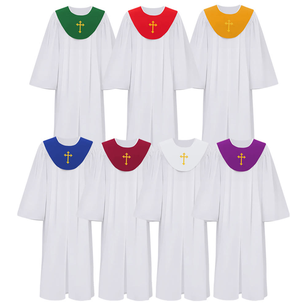 Christianartworkshop Divine Clergy Robe with Cross Accent for Religious ...