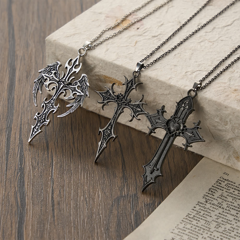 Christianartworkshop Crown of Thorns Gothic Cross Pendant Necklace: Emblem of Christ's Sacrifice & Redemption - image 1