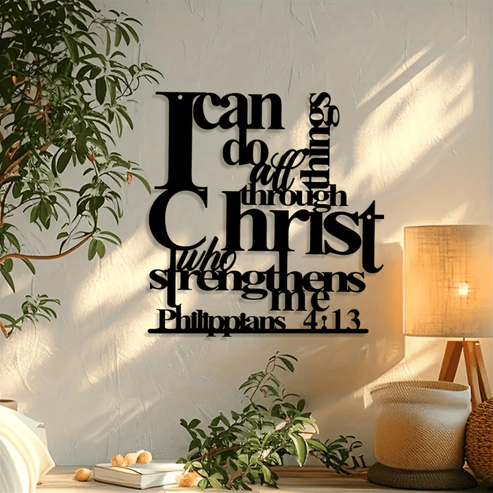 Christianartworkshop Philippians 4:13 I Can Do All Things Metal Wall Decor: Christ’s Strength for Your Walls - image 2