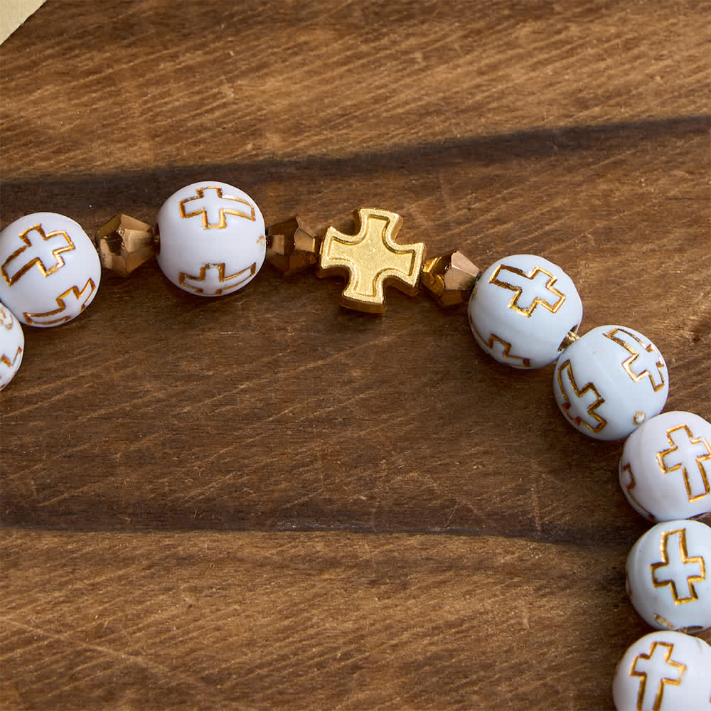 FREE Today: White Cross Bead Pocket Rosary: Sparkling Our Lady Medal for Pure Faith - image 6
