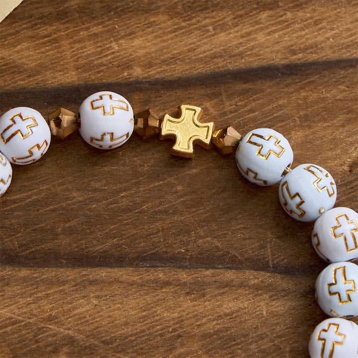 FREE Today: White Cross Bead Pocket Rosary: Sparkling Our Lady Medal for Pure Faith - image 6
