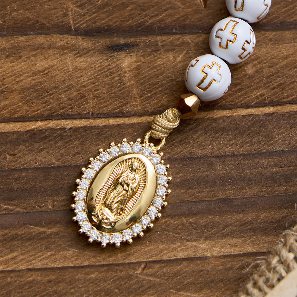 FREE Today: White Cross Bead Pocket Rosary: Sparkling Our Lady Medal for Pure Faith - image 7