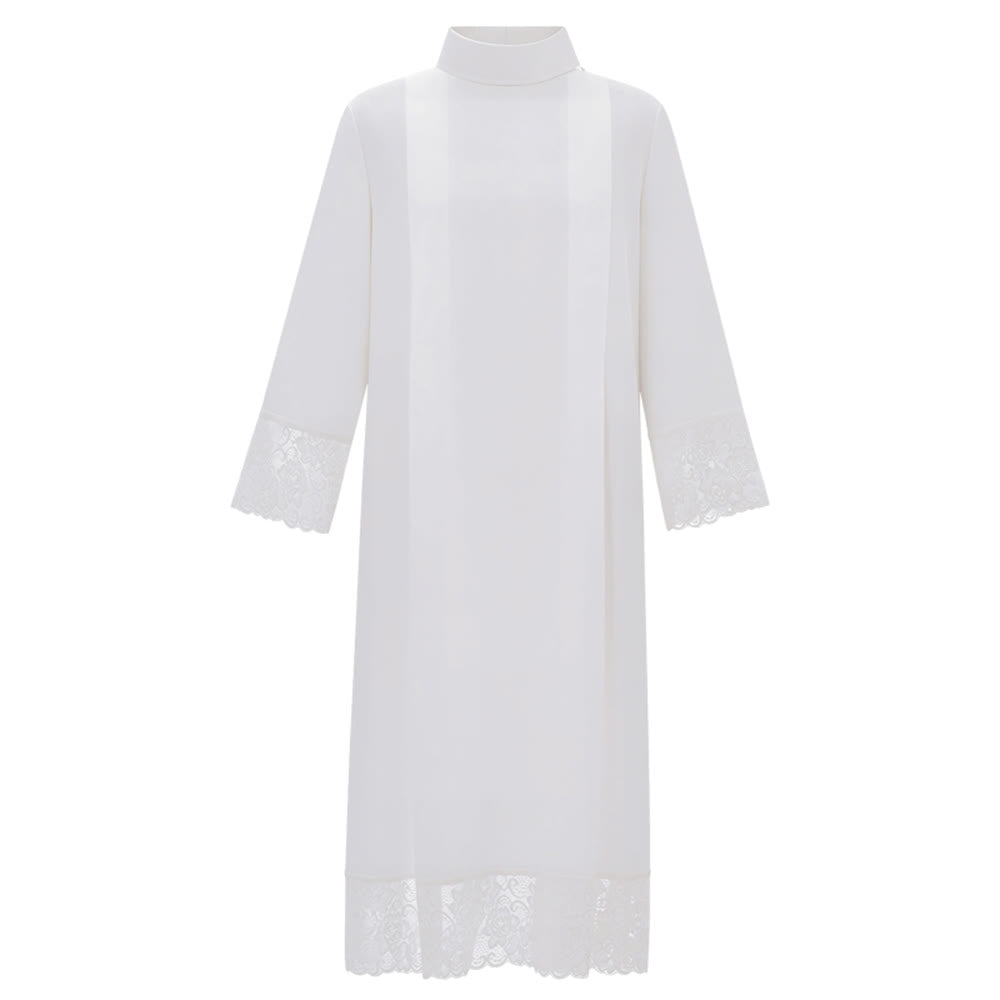 Christianartworkshop White Liturgical Alb with Lace Trim for Sacred Ceremonies - 3XL - image 0