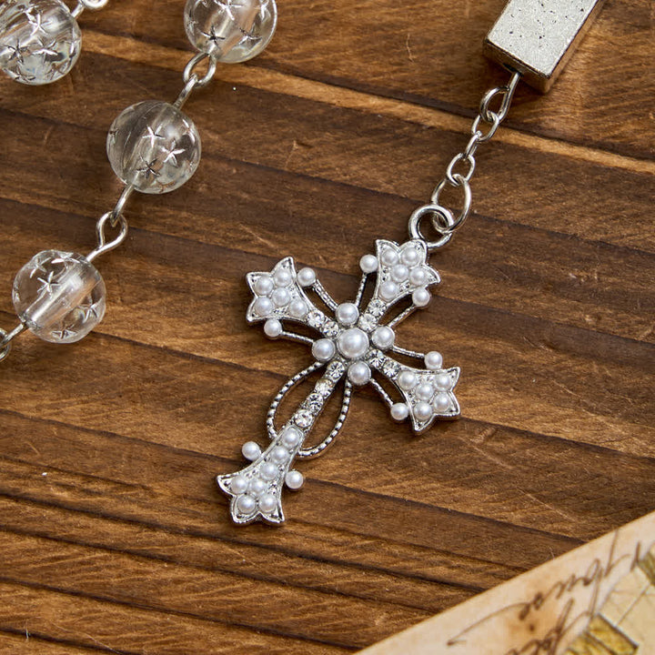 FREE Today: Frosted Bead Six Tablets Rosary with St. Benedict Medal and Cross - image 9