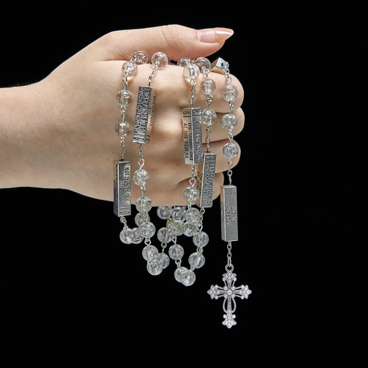 FREE Today: Frosted Bead Six Tablets Rosary with St. Benedict Medal and Cross - image 1