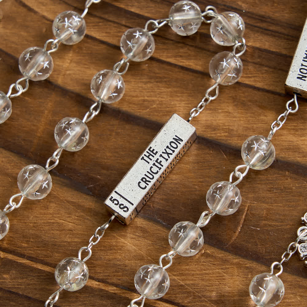 FREE Today: Frosted Bead Six Tablets Rosary with St. Benedict Medal and Cross - image 10