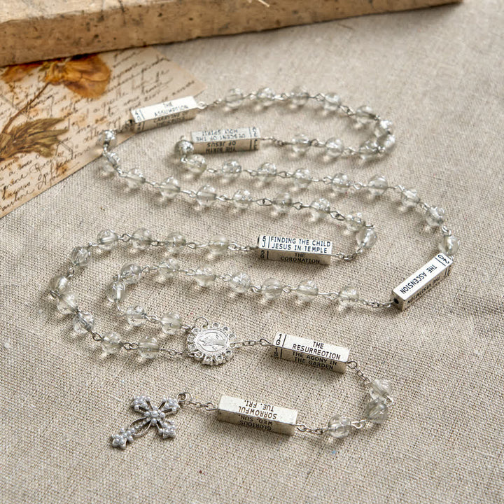FREE Today: Frosted Bead Six Tablets Rosary with St. Benedict Medal and Cross - image 6