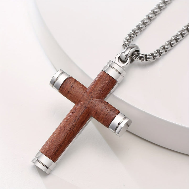 Christianartworkshop Minimalist Wood Cross Necklace with Sleek Metal Ends: An Emblem of Strength and Devotion - image 16