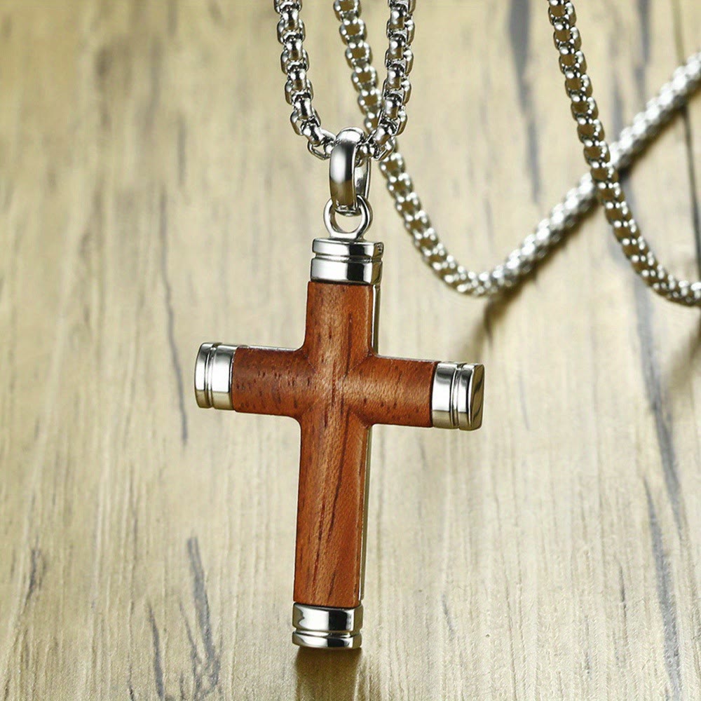 Christianartworkshop Minimalist Wood Cross Necklace with Sleek Metal Ends: An Emblem of Strength and Devotion - image 18