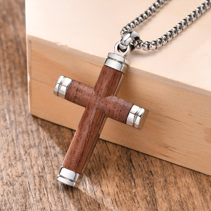 Christianartworkshop Minimalist Wood Cross Necklace with Sleek Metal Ends: An Emblem of Strength and Devotion - image 17
