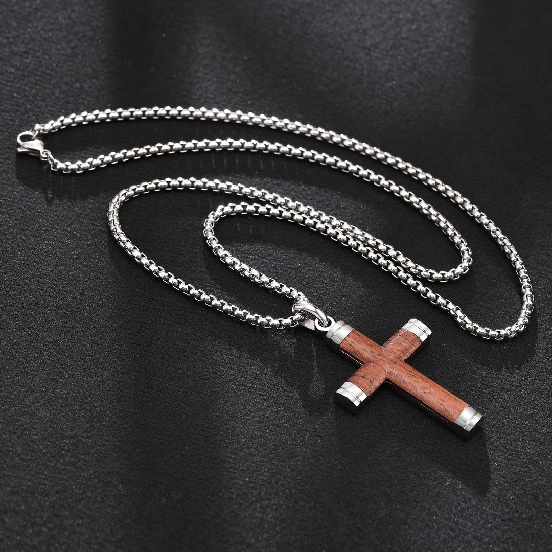 Christianartworkshop Minimalist Wood Cross Necklace with Sleek Metal Ends: An Emblem of Strength and Devotion - image 19