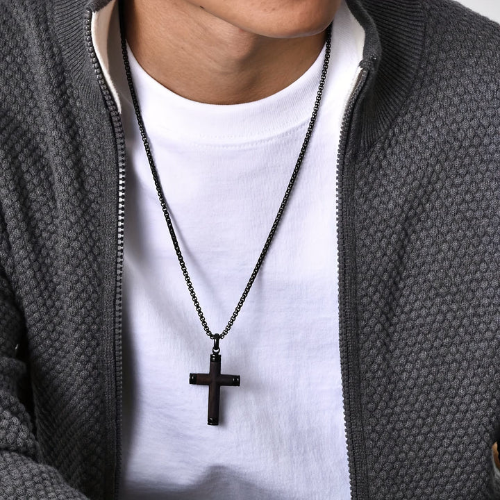 FREE Today: Minimalist Wood Cross Necklace with Sleek Metal Ends: An Emblem of Strength and Devotion - image 3