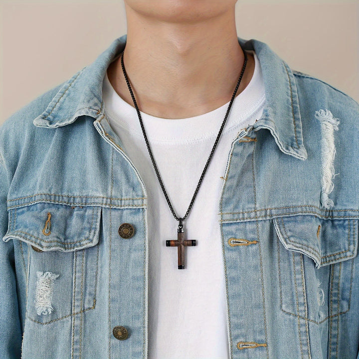FREE Today: Minimalist Wood Cross Necklace with Sleek Metal Ends: An Emblem of Strength and Devotion - image 2