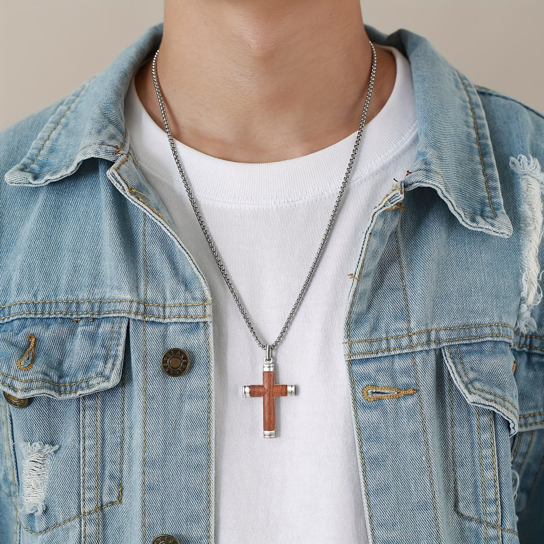 FREE Today: Minimalist Wood Cross Necklace with Sleek Metal Ends: An Emblem of Strength and Devotion - image 11