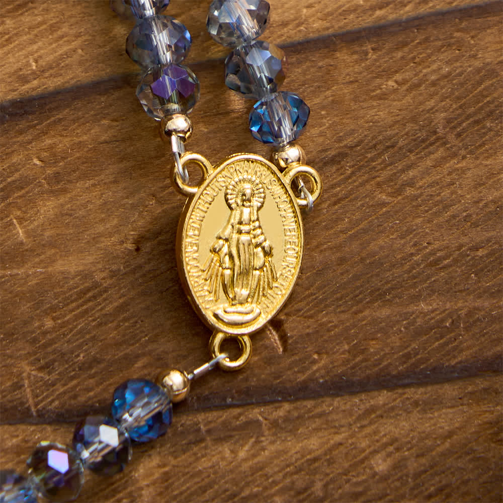 Christianartworkshop Iridescent Faceted Magnetic Clasp Rosary Bracelet with Our Lady for Everyday Faith - image 8