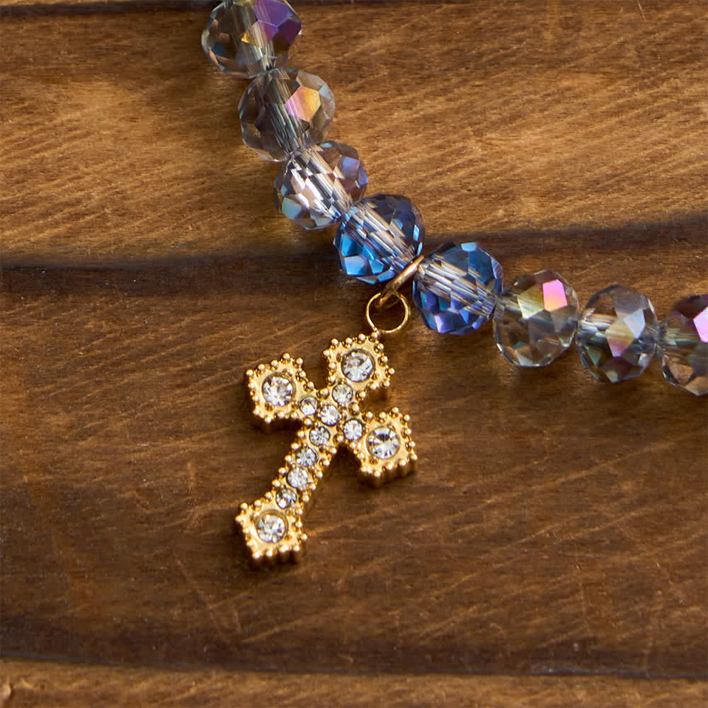 Christianartworkshop Iridescent Faceted Magnetic Clasp Rosary Bracelet with Our Lady for Everyday Faith - image 7