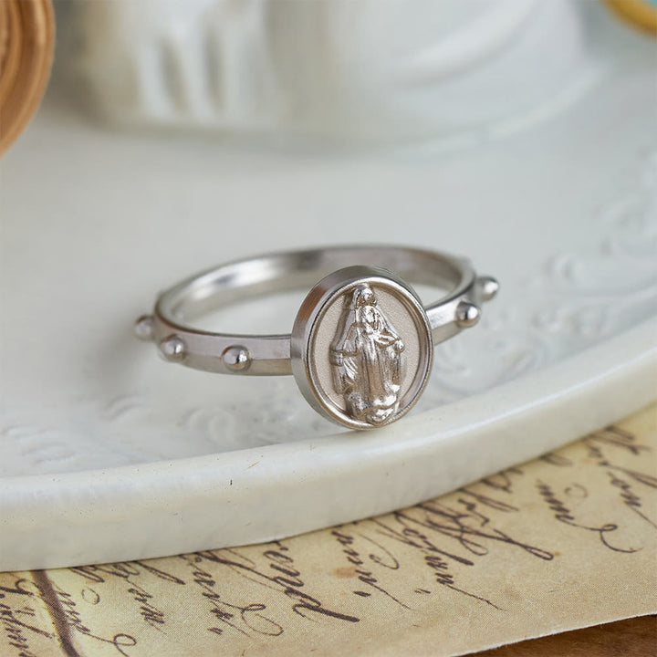 FREE Today:  Our Lady of Grace Finger Rosary Ring with Marian Medallion: A Symbol of Devotion - image 3