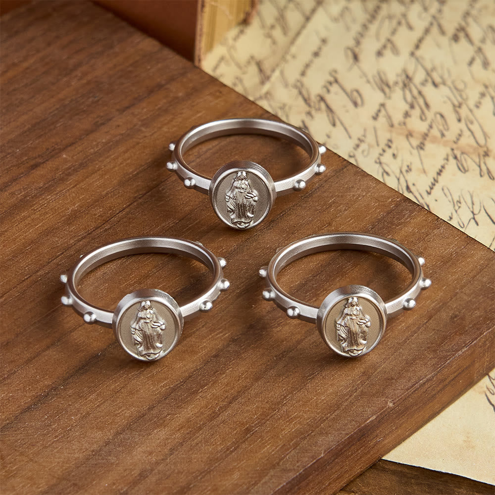 FREE Today:  Our Lady of Grace Finger Rosary Ring with Marian Medallion: A Symbol of Devotion - image 0