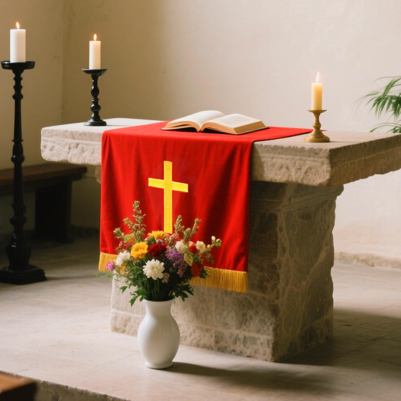 Christianartworkshop Complete Church Parament Set in Red and White ...