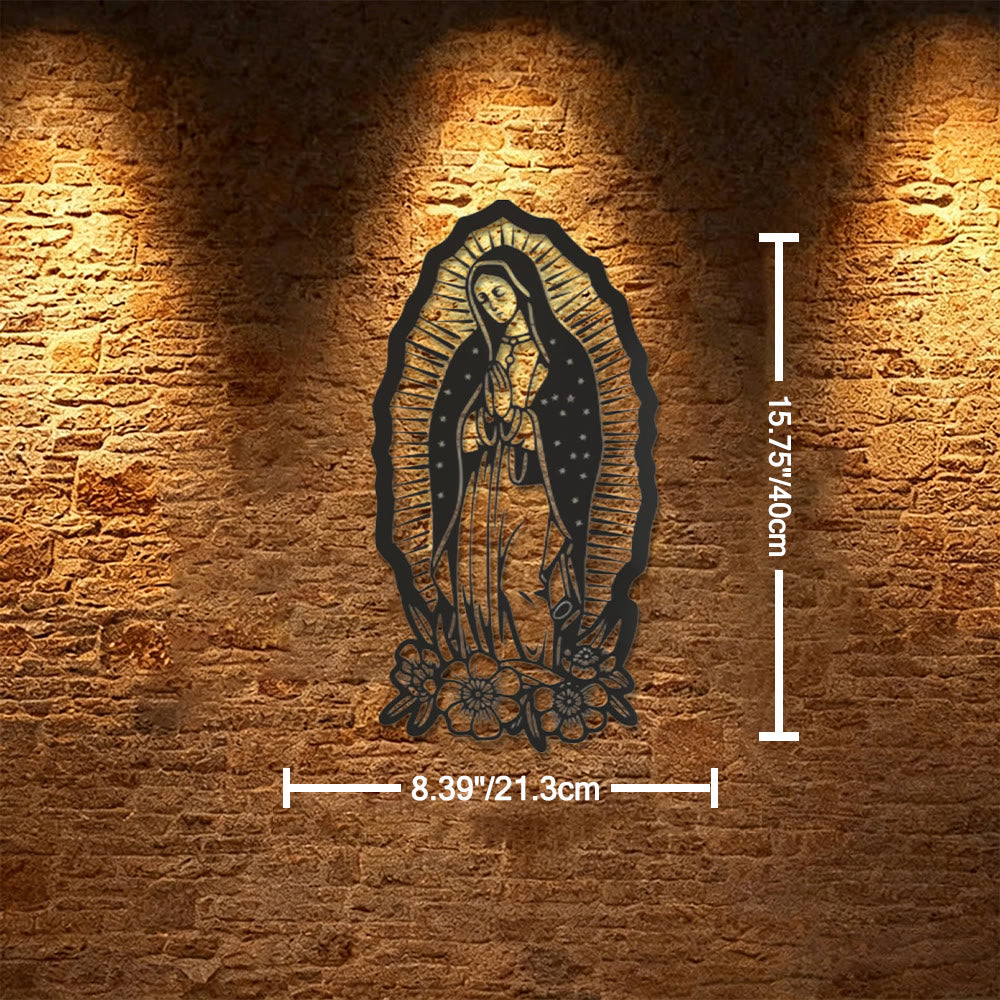 Christianartworkshop Our Lady of Guadalupe Metal Wall Decor: A Symbol of Faith and Divine Grace - 8.39''*15.75''*0.04''/21.3cm*40cm*0.1cm - image 6
