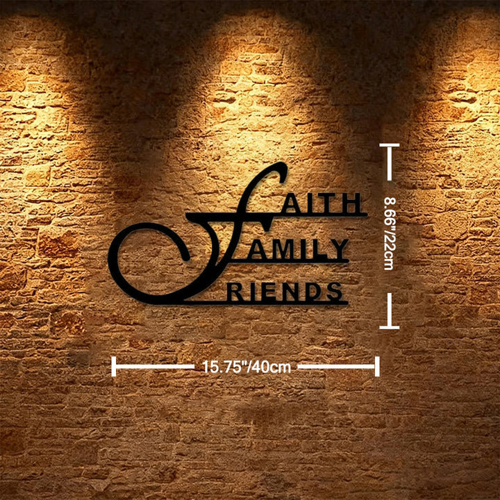 Christianartworkshop Faith Family Friends Metal Wall Decor: A Tribute to Life’s Greatest Blessings - 8.66''*15.75''*0.04''/22cm*40cm*0.1cm - image 5