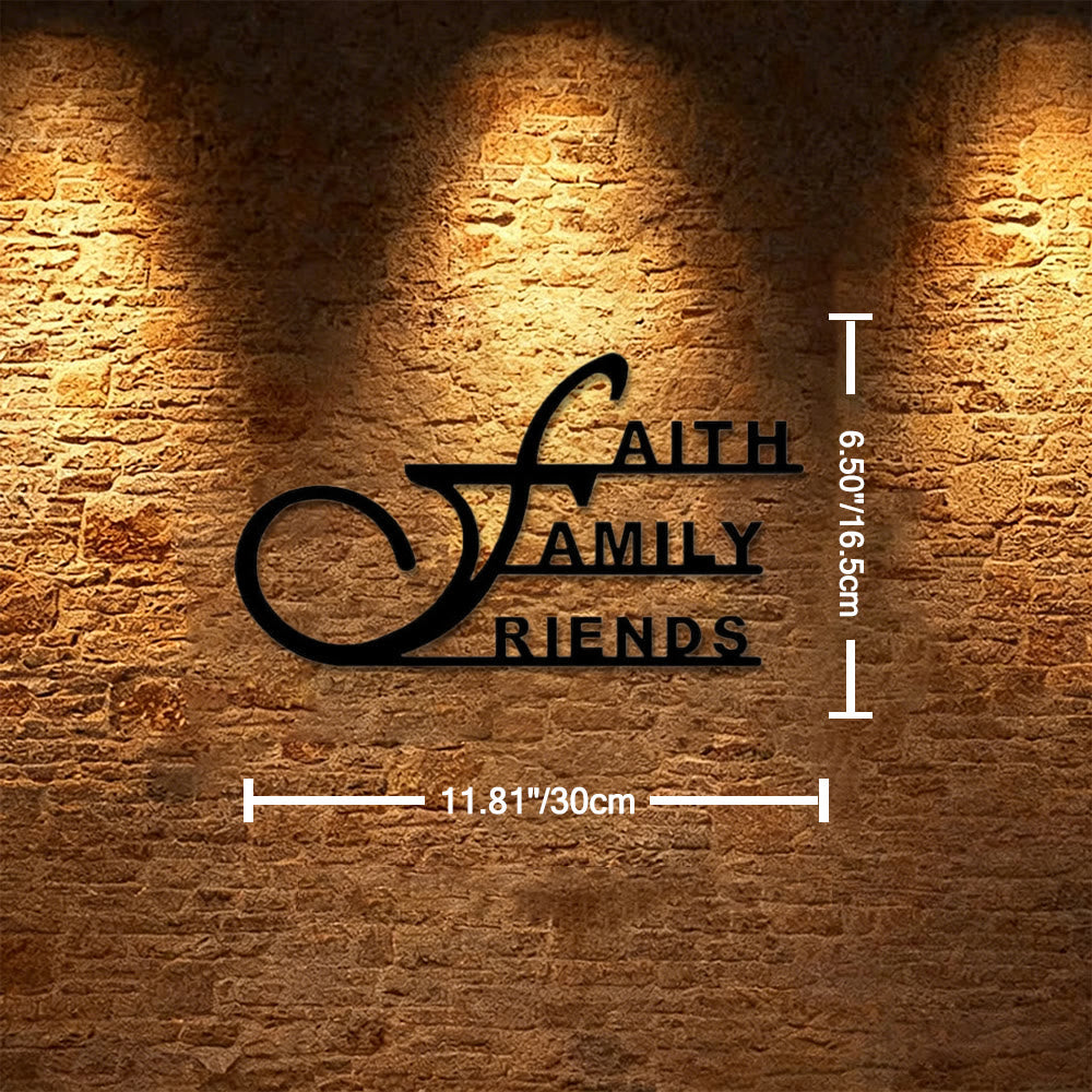 Christianartworkshop Faith Family Friends Metal Wall Decor: A Tribute to Life’s Greatest Blessings - 6.50"*11.81''*0.04''/16.5cm*30cm*0.1cm - image 4