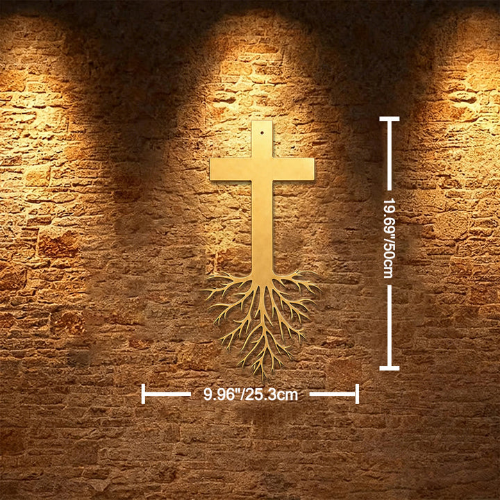 Christianartworkshop Modern Cross With Roots Metal Wall Decor: A Powerful Statement of Growing Faith - 9.96''*19.69''*0.047"/25.3cm*50cm*0.12cm - image 10