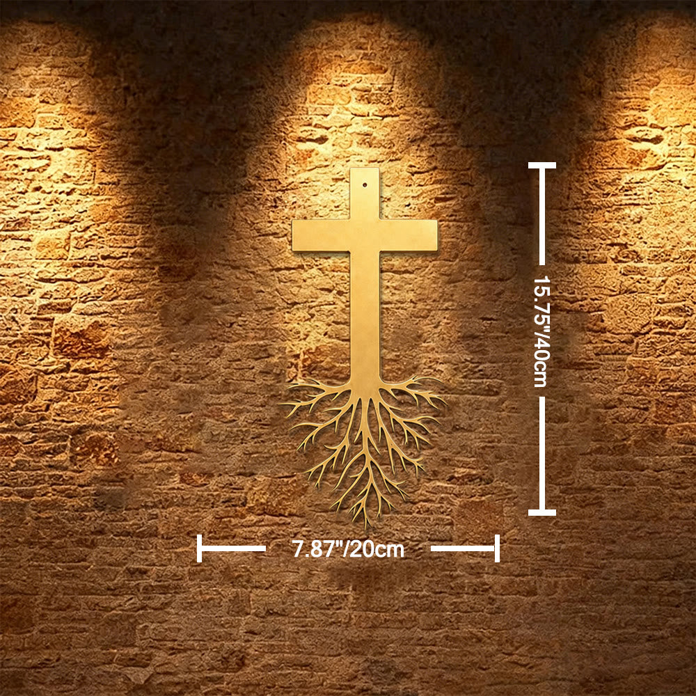 Christianartworkshop Modern Cross With Roots Metal Wall Decor: A Powerful Statement of Growing Faith - 7.87''*15.75''*0.04''/20cm*40cm*0.1cm - image 9