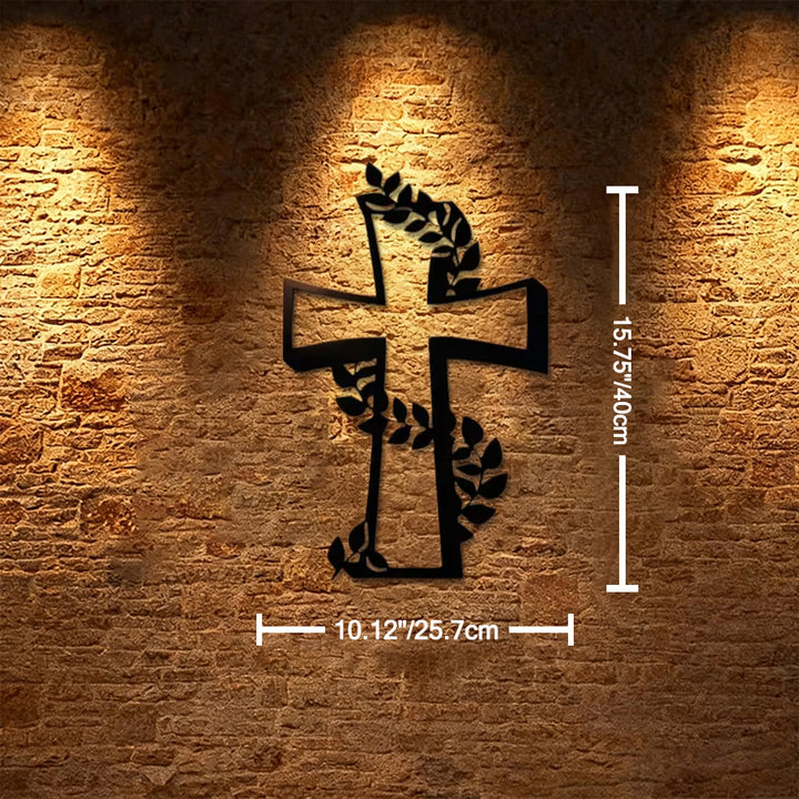 Christianartworkshop Modern Cross With Leafy Vine Metal Wall Decor: A Powerful Statement of Growing Faith - 10.12''*15.75''*0.04''/25.7cm*40cm*0.1cm - image 5