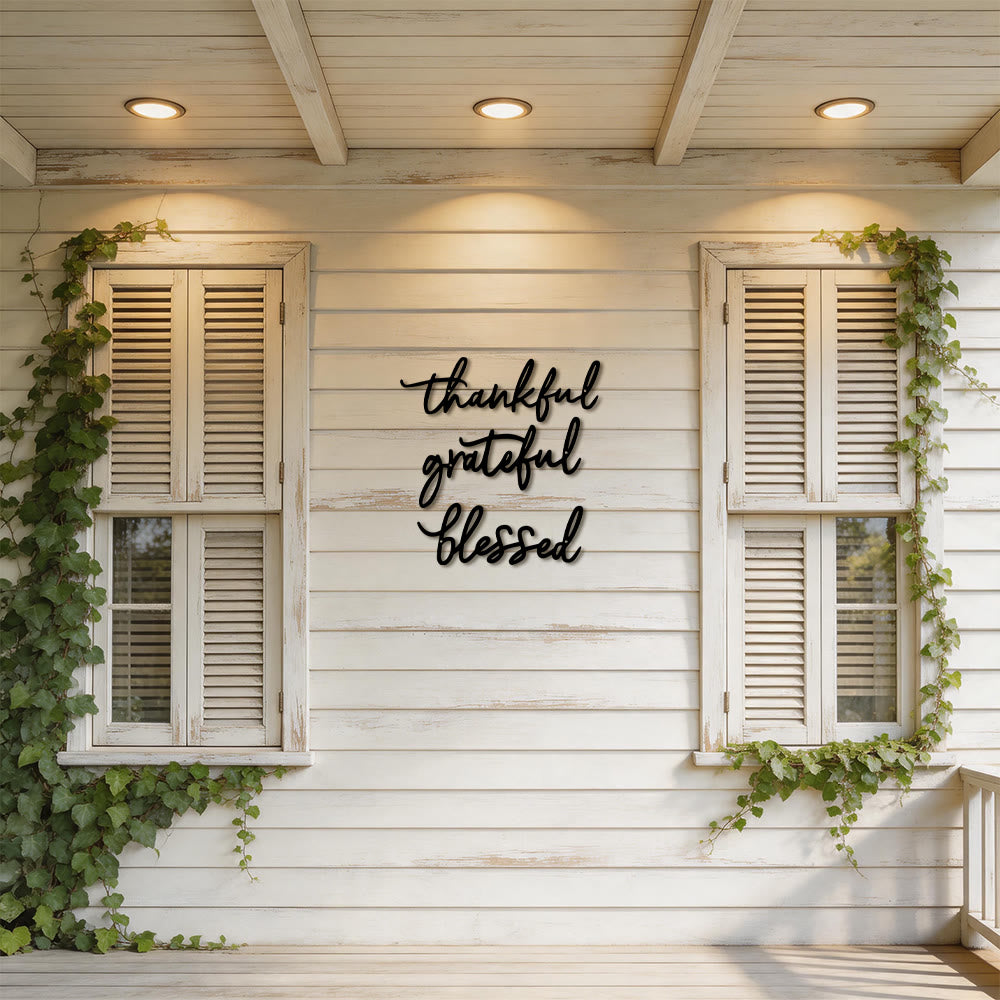 Christianartworkshop Modern Thankful Grateful Blessed Script Metal Wall Decor: A Powerful Statement of Gratitude - image 3