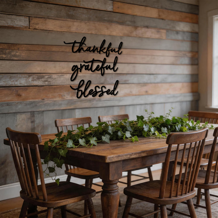 Christianartworkshop Modern Thankful Grateful Blessed Script Metal Wall Decor: A Powerful Statement of Gratitude - image 1