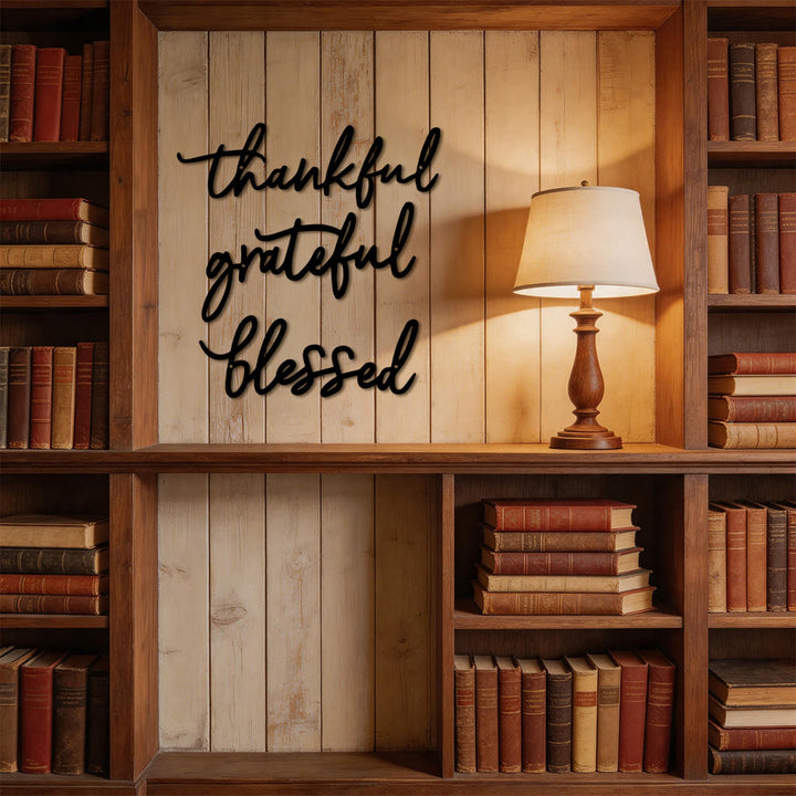 Christianartworkshop Modern Thankful Grateful Blessed Script Metal Wall Decor: A Powerful Statement of Gratitude - image 6