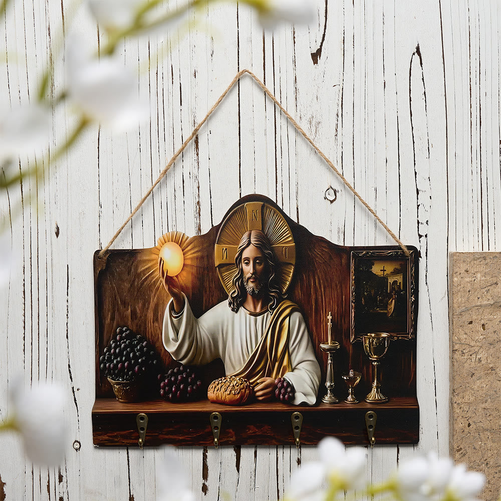 Nativity Wall Hanging Key Rack – Holy Family Jesus Our Lady Vintage ...