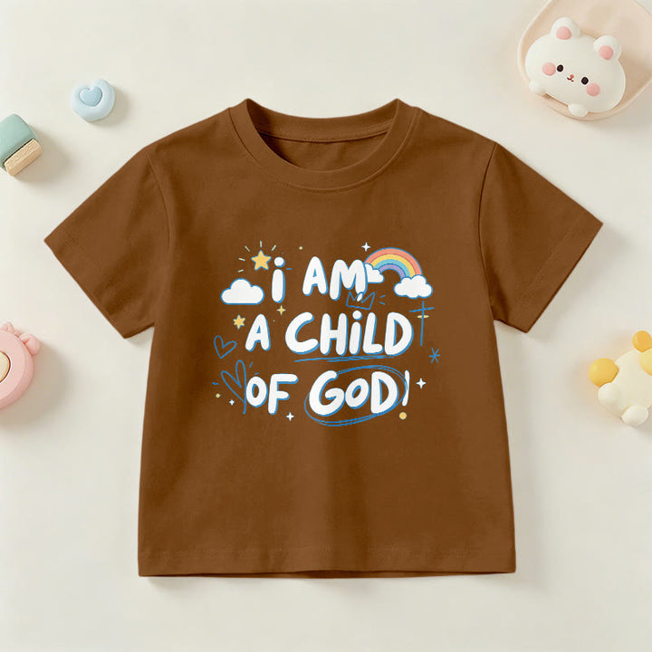 Christianartworkshop Whimsical Cloud & Cross Kids T-Shirt with I Am a Child of God - Brown - US/UK/AU 14, EU170 - image 15