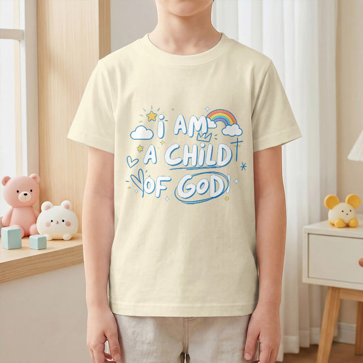 Christianartworkshop Whimsical Cloud & Cross Kids T-Shirt with I Am a Child of God - image 23