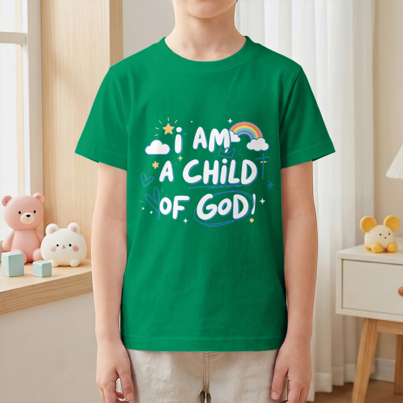 Christianartworkshop Whimsical Cloud & Cross Kids T-Shirt with I Am a Child of God - image 11