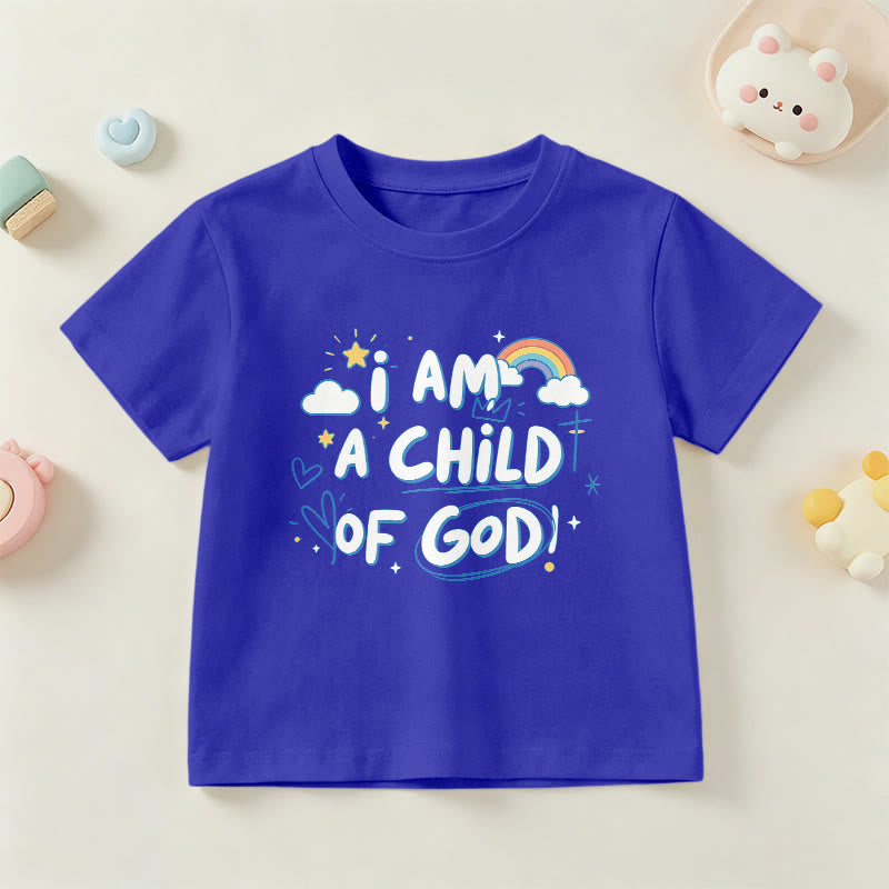 Christianartworkshop Whimsical Cloud & Cross Kids T-Shirt with I Am a Child of God - Blue - US/UK/AU 14, EU170 - image 18