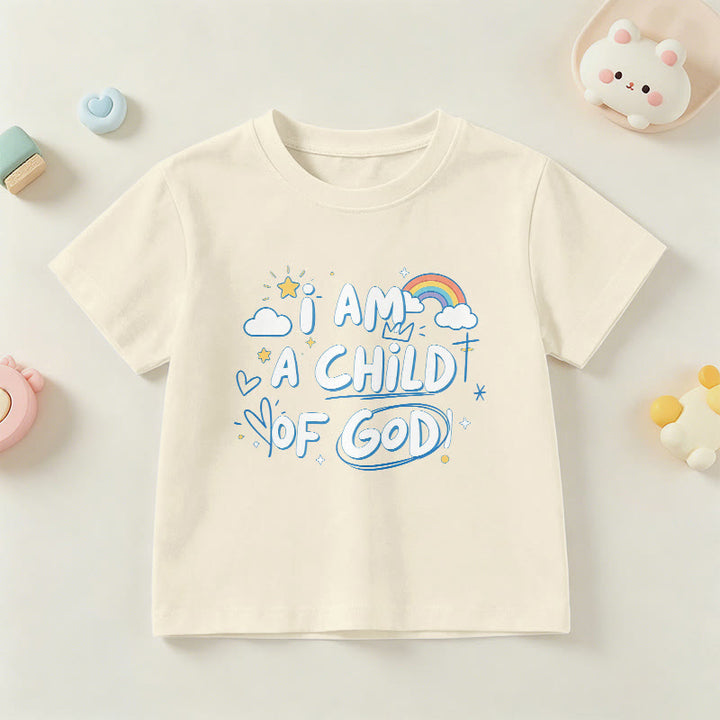 Christianartworkshop Whimsical Cloud & Cross Kids T-Shirt with I Am a Child of God - Beige - US/UK/AU 14, EU170 - image 21
