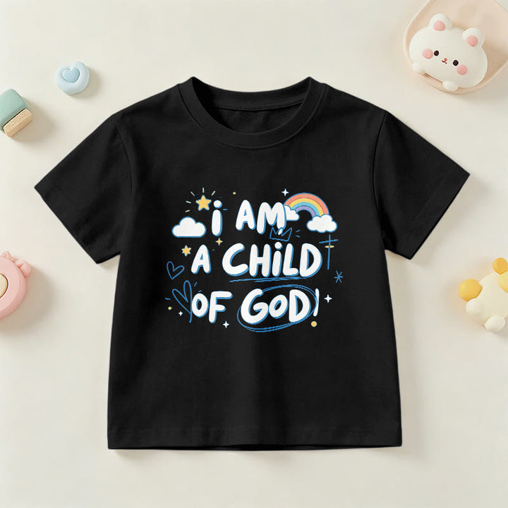 Christianartworkshop Whimsical Cloud & Cross Kids T-Shirt with I Am a Child of God - Black - US/UK/AU 14, EU170 - image 24