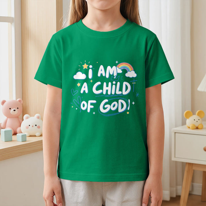 Christianartworkshop Whimsical Cloud & Cross Kids T-Shirt with I Am a Child of God - image 10