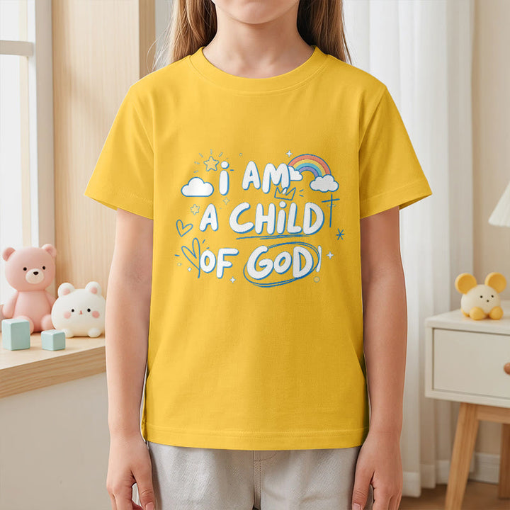Christianartworkshop Whimsical Cloud & Cross Kids T-Shirt with I Am a Child of God - image 28