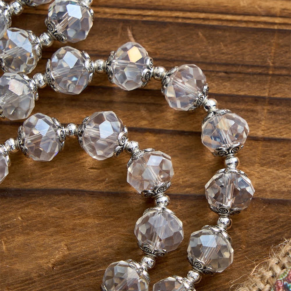 Christianartworkshop Sparkling White St. Benedict Forever Faith Rosary with Custom Name Letters - image 11