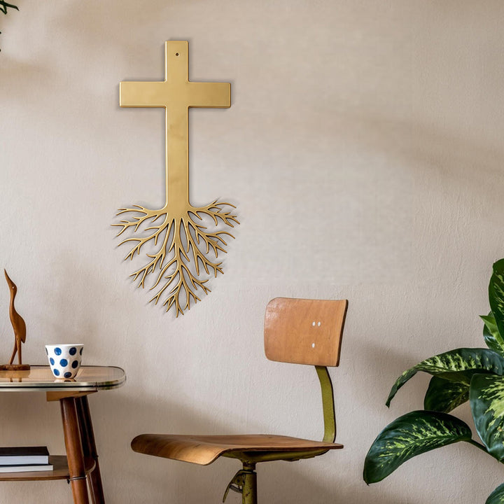 Christianartworkshop Modern Cross With Roots Metal Wall Decor: A Powerful Statement of Growing Faith - image 5
