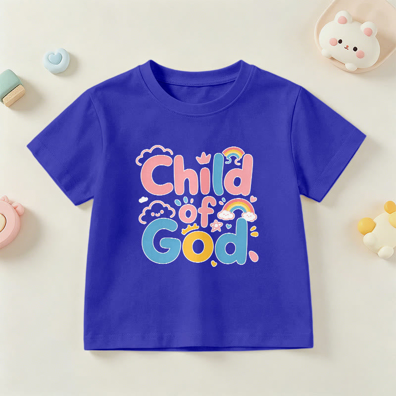 Christianartworkshop Uplifting Child of God Rainbow Accent Kids T-Shirt - Blue - US/UK/AU 14, EU170 - image 0