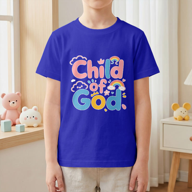 Christianartworkshop Uplifting Child of God Rainbow Accent Kids T-Shirt - image 1