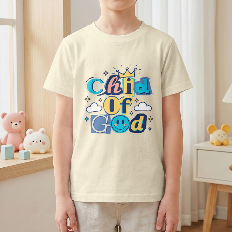 Christianartworkshop Whimsical Crown and Star Accent Child of God Kids T-Shirt - image 1
