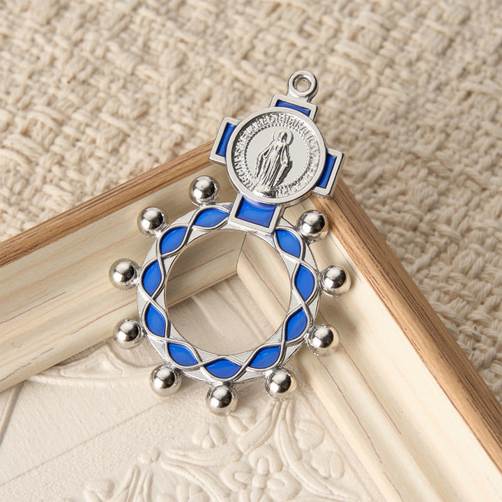 Christianartworkshop Vibrant Enamel Our Lady Finger Rosary with Round Prayer Bead Accents: A Daily Symbol of Comfort and Hope - image 11