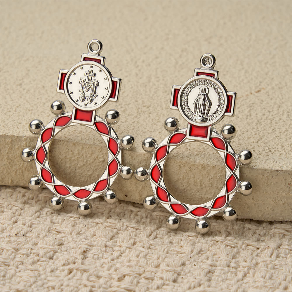 Christianartworkshop Vibrant Enamel Our Lady Finger Rosary with Round Prayer Bead Accents: A Daily Symbol of Comfort and Hope - image 2