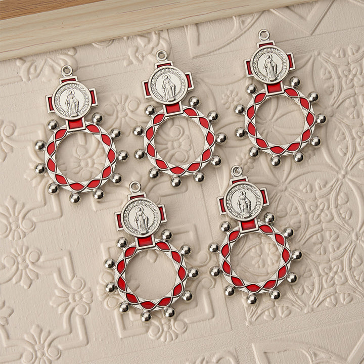 Christianartworkshop Vibrant Enamel Our Lady Finger Rosary with Round Prayer Bead Accents: A Daily Symbol of Comfort and Hope - image 1